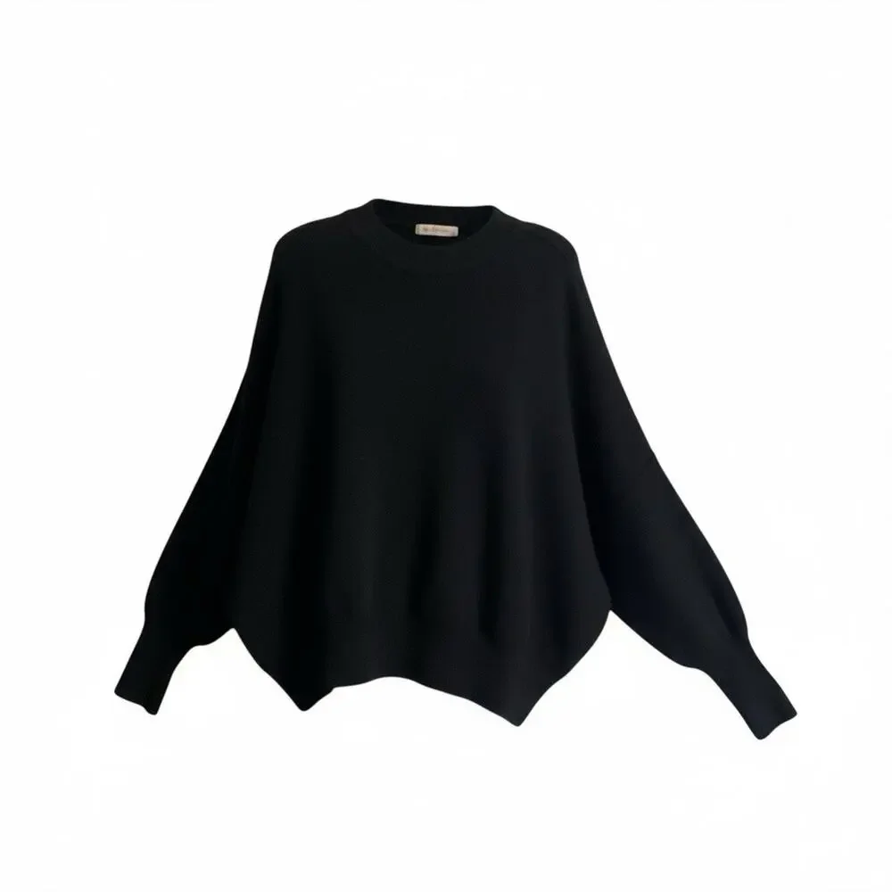 Free People Ottoman Slouchy Black Sweater Long Sleeve Tunic Dress XS - Picture 14 of 16